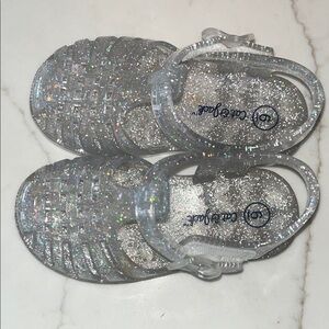 Cat & Jack Silver Glitter Jelly Sandals for Kids